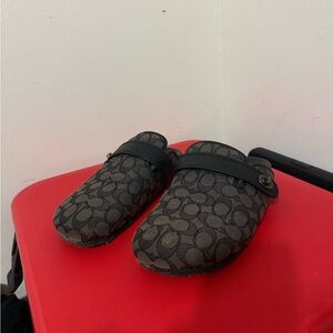 Coach Black and Gray Patterned Loafers